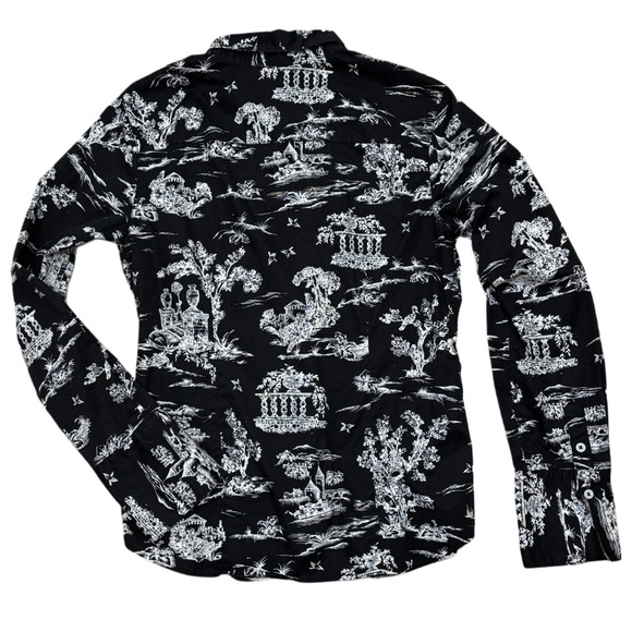 Charter Club Black White Toile Print Button Down Shirt Size M - Picture 8 of 8
